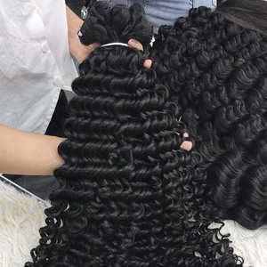 Hot Trending 100% Virgin Vietnamese Human Hair Natural Black Deep Wave Machine Trama Doble - Product Image 6