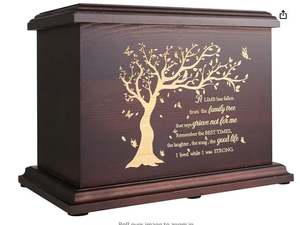 Cremation <b>Memorial</b> Urns for Human Ashes Adult Male Female, Wooden Urns <b>Box</b> and Casket for Ashes Men Women Child, 270lbs. - Product Image 5