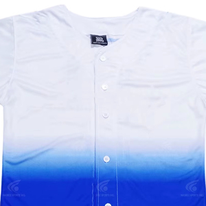 Camiseta de béisbol de manga corta de alta calidad, ligera, cómoda, botón completo, personalizado, nombre del equipo, número, técnica de sublimación - Product Image 1