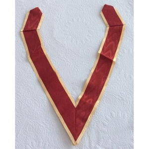 Collier rouge avec garniture en or Colliers maçonniques personnalisés de haute qualité de 12 pouces Meilleure vente Vente chaude Colliers maçonniques personnalisés - Product Image 2