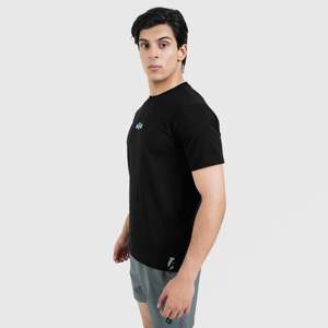 เสื้อยืดผู้ชายสีดำล้วน ผ้าคอตตอนเจอร์ซีย์ 100% ระบายอากาศได้ดี พร้อมปักลายตามสั่ง น้ำหนัก 180-240 กรัม - Product Image 3