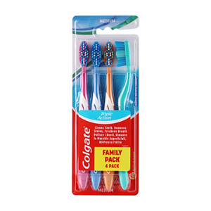 Brosse à dents en nylon naturel triple action, manche en plastique, élimine efficacement la plaque dentaire, rafraîchit l'haleine, blanchit les dents, usage domestique - Product Image 1