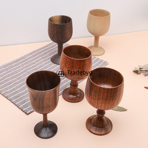 Verre en bois élégant pour boissons Gobelets naturels rustiques pour la maison Cuisine Dîner Cadeau Eco Choice par Tradebyd - Product Image 2