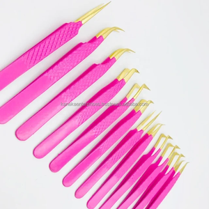 Kit de pinces à épiler de précision antistatiques en acier inoxydable de qualité supérieure, design personnalisé, couleur personnalisée, pour les soins de beauté - Product Image 1