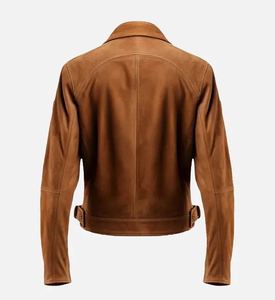 Chaqueta de cuero informal para hombre al por mayor pakistaní con tela de lona nueva chaqueta de cinturón lateral de diseño OEM para motocicleta - Product Image 2