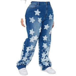2025 Customized <b>Women's</b> <b>Baggy</b> Crystal-Patch Cotton Denim Pants Streetwear Cute Straight <b>Jeans</b> with custom Logo <b>women</b> <b>baggy</b> <b>jeans</b> - Product Image 4