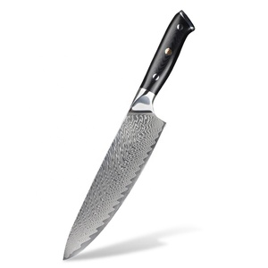 Venta al por mayor pedidos a granel personalizados OEM ODM servicio profesional Damasco acero cocina Chef cuchillo de cocina con mango de madera - Product Image 1
