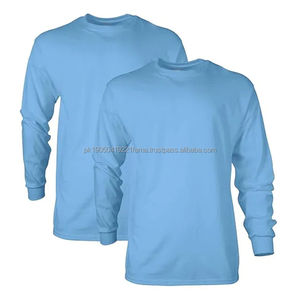 Camisetas Formales de Punto Sólido de Poliéster/Algodón al por Mayor, Camiseta Unisex con Estampado, Cuello Alto, Personalizable - Product Image 1