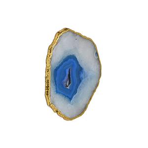 Dessous de verre moderne en pierre d'agate naturelle avec bordure dorée Décoration de vaisselle artisanale élégante pour maisons et hôtels au taux de gros - Product Image 6