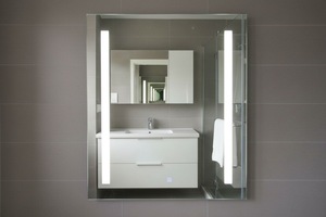 Heated Mirror 350W 240V Anti-Fog Infrared Frameless LED Fast Heating Sleek White Finish Smart <b>Control</b> Overheat Ceiling - Product Image 6