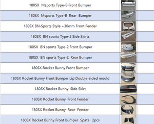 Per Nissan 180sx: Copertura Fari OEM, Portellone Posteriore, Minigonne Laterali, Paraurti Anteriore per Kit Carrozzeria Esterno S13 (Upgrade) - Product Image 4