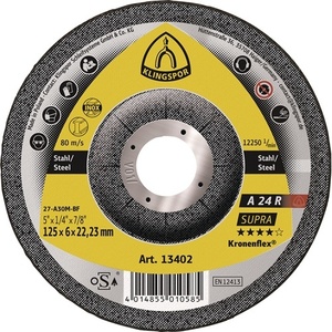 Disco de Pulir de Acero Supra D180xS4mm con Desplazamiento de 22.23mm A24 KLINGSPOR (Paquete de 10) - Product Image 1