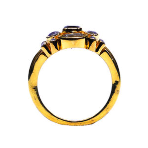 แหวนอัญมณีคลาสสิกสำหรับผู้หญิงสวม925เงินทองแหวนแลบราโดไรต์ที่มีค่า - Product Image 4