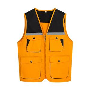 Veste sans manches pour hommes, veste utilitaire multi-poches, gilet cargo en coton et polyester pour hommes, gilet de travail pour hommes, vente en gros - Product Image 5