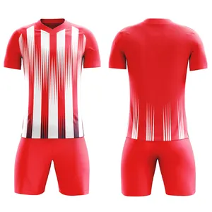 Thiết kế mới tùy chỉnh 100% polyester đồng phục bóng đá màu xanh lá cây Đội ngũ đào tạo áo bóng đá Bộ dụng cụ bóng đá