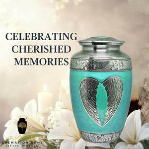 โกศเผาศพแบบอเมริกันสีเขียวรักษ์โลก พร้อมดีไซน์รูปหัวใจสีเงิน และตัวเลือกปรับแต่งได้สำหรับใส่เถ้ากระดูกมนุษย์ - Product Image 6