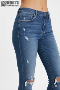 Jeans en denim délavé pour homme, nouvelle collection 2025, haute qualité, logo personnalisé, coupe droite, hiver, uni, séchage rapide - Product Image 6