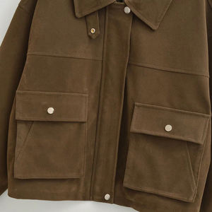 Veste de moto réversible imperméable en PU pour homme, modèle 2026, best-seller, séchage rapide, col zippé, marron, style streetwear - Product Image 4