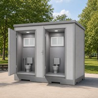 Unité de toilettes mobiles préfabriquées modulaires en panneaux sandwich d'acier, toilettes portables pour projets extérieurs