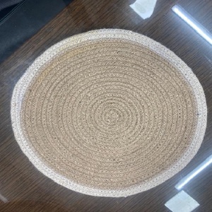 2026 New Arrival Printed jute placemats <b>Cheap</b> Price Round Braided Placemats Natural Jute Covered Export From Bangladesh - Product Image 2