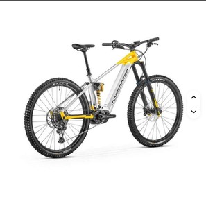 Bicicleta Eléctrica de Montaña (e-MTB Super Enduro) Nivel 16 Plateada y Amarilla, de 10 Velocidades, con Cuadro de Acero Aleado y Frenos de Disco Hidráulicos - Product Image 1
