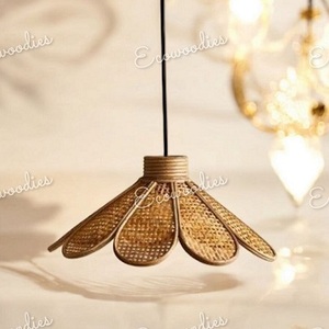 โคมระย้าหวายสานที่ทันสมัยสำหรับร้านอาหารบาร์ห้องรับประทานอาหารโคมไฟหวายแขวนสุดสร้างสรรค์พร้อมจี้ไม้ไผ่สานสำหรับห้องนอนโรงแรม - Product Image 3
