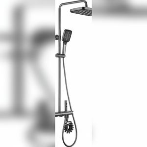 Système de douche thermostatique finition graphite, noir mat, tête carrée, achat en gros, fabricant, fournisseur, prix d'usine, livraison mondiale - Product Image 5