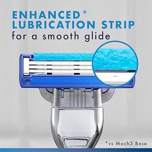 Gillette Mach3 Turbo <b>Razors</b> for <b>Men</b>, 1 Handle, 4 Blade Refills - Product Image 3
