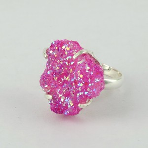 Bagues indiennes Shri Ashapura Jewels en argent sterling 925, style bohème chrétien luxueux, serties de druzy de titane - Product Image 2