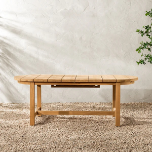 Mesa de comedor ovalada de teca maciza de diseño moderno y elegante con tapa de listones para el hogar, Hotel, Villa, parque, muebles de comedor - Product Image 5