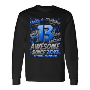 Maglietta ufficiale a maniche lunghe per ragazzi di 13 anni, maglietta promozionale per il 13° compleanno - Product Image 1