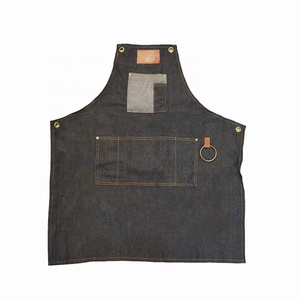 High Quality Leather Barber <b>Apron</b> Cross Bib Straps Leather Barber Shop <b>Aprons</b> - Product Image 4