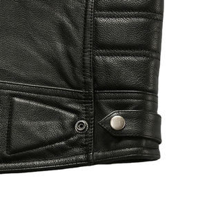 Vélo équitation décontracté respirant en cuir véritable gilet pour hommes femmes noir Slim Fit hiver moto vêtements d'extérieur - Product Image 6