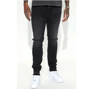Jeans en denim de haute qualité pour hommes, silhouette rétro lavée, pantalon à jambe droite, streetwear, fabriqué au Pakistan - Product Image 2