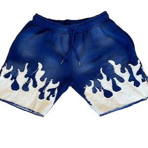 Short de survêtement pour hommes avec logo personnalisé Offre Spéciale Jogger de jogging brodé personnalisé délavé à l'acide Poches à imprimé moyen respirant à séchage rapide - Product Image 6