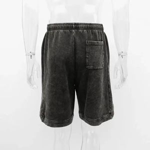 Nueva llegada pantalones cortos hombres Casual Jogger sudor Vintage ácido lavado pantalones cortos - Product Image 4