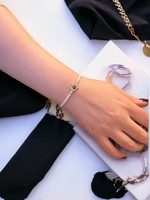 DAFNI BIG PAZAR Böhmisches Perlenarmband mit Naturstein und Edelmetall-Legierung Mikro-Einlage Unisex Geschenk aus Istanbul