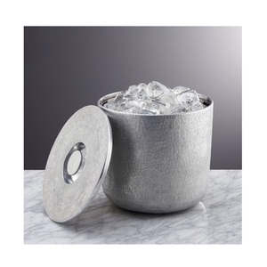 Double Wall <b>Ice</b> <b>Bucket</b> Insulated <b>Ice</b> <b>Bucket</b> <b>With</b> <b>Lid</b> Hammered Design Stainless Steel <b>Ice</b> <b>Bucket</b> - Product Image 2