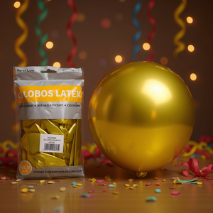 Palloncini in lattice Party Love 45 cm oro cromato R18 per decorazioni - Product Image 3