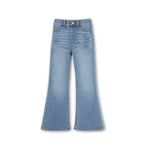 Jeans en denim délavé pour filles, coupe slim/ample, design personnalisé, écologique, respirant, décontracté, exportation - Product Image 1