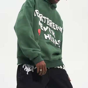 Conception personnalisée Respirant 100% Cotton Puff Printing Hoodies Plus Size Meilleure Vente Puff Printing Hoodies - Product Image 3