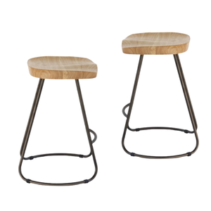 Taburete de bar moderno hecho a mano, taburete de bar con patas de metal y madera, para uso en el hogar, bar y restaurante, muebles de comedor - Product Image 5
