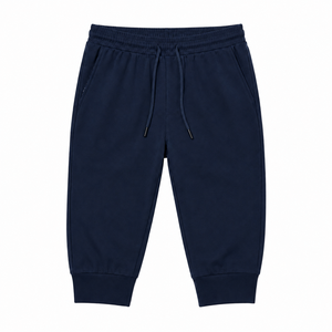 Pantalon Capri Jogger Décontracté pour Homme, Taille Haute, en Mélange de Coton, avec Cordon de Serrage, Tissu Respirant et Écologique, Ourlet Relevé, Taille XXS - Product Image 1