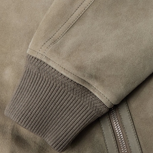 Blouson aviateur pour homme Vêtements d'extérieur décontractés Col côtelé zippé Poignets Ourlet à manches longues Élégant à la mode avec poche à glissière - Product Image 4
