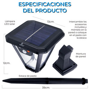 Lampada Solare LED Automatica 5W per Giardini Esterni, Luce Bianca Calda, Impermeabile IP65, Corpo in PC, Alimentazione DC, Certificata ROHS - Product Image 4