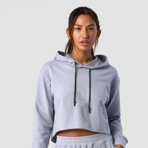 Top con capucha recortada para mujer a la moda con bolsillos: conveniente y elegante, perfecto para la comodidad en movimiento - Product Image 2