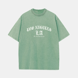 เสื้อยืดคอกลมทรงหลวมสไตล์วินเทจซักแบบวินเทจเสื้อยืดอินเทรนด์สำหรับผู้ชายผู้หญิง - Product Image 3