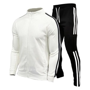Vêtements de sport à capuche à manches longues pour hommes Survêtement d'entraînement de gymnastique Ensemble de 2 pièces Grandes tenues extensibles pour adultes Hiver solide - Product Image 2