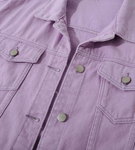 Nueva Chaqueta Vaquera Rosa Bebé Holgada al por Mayor para Mujer, Chaqueta de Mezclilla de Manga Larga con Botones Decorativos y Transpirable - Product Image 2