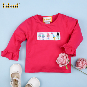 Chemise smockée de dessin animé 3D mignon garçon ODM personnalisé 100% coton fabricant de gros fabriqué en Vietnam-BB1605 - Product Image 1